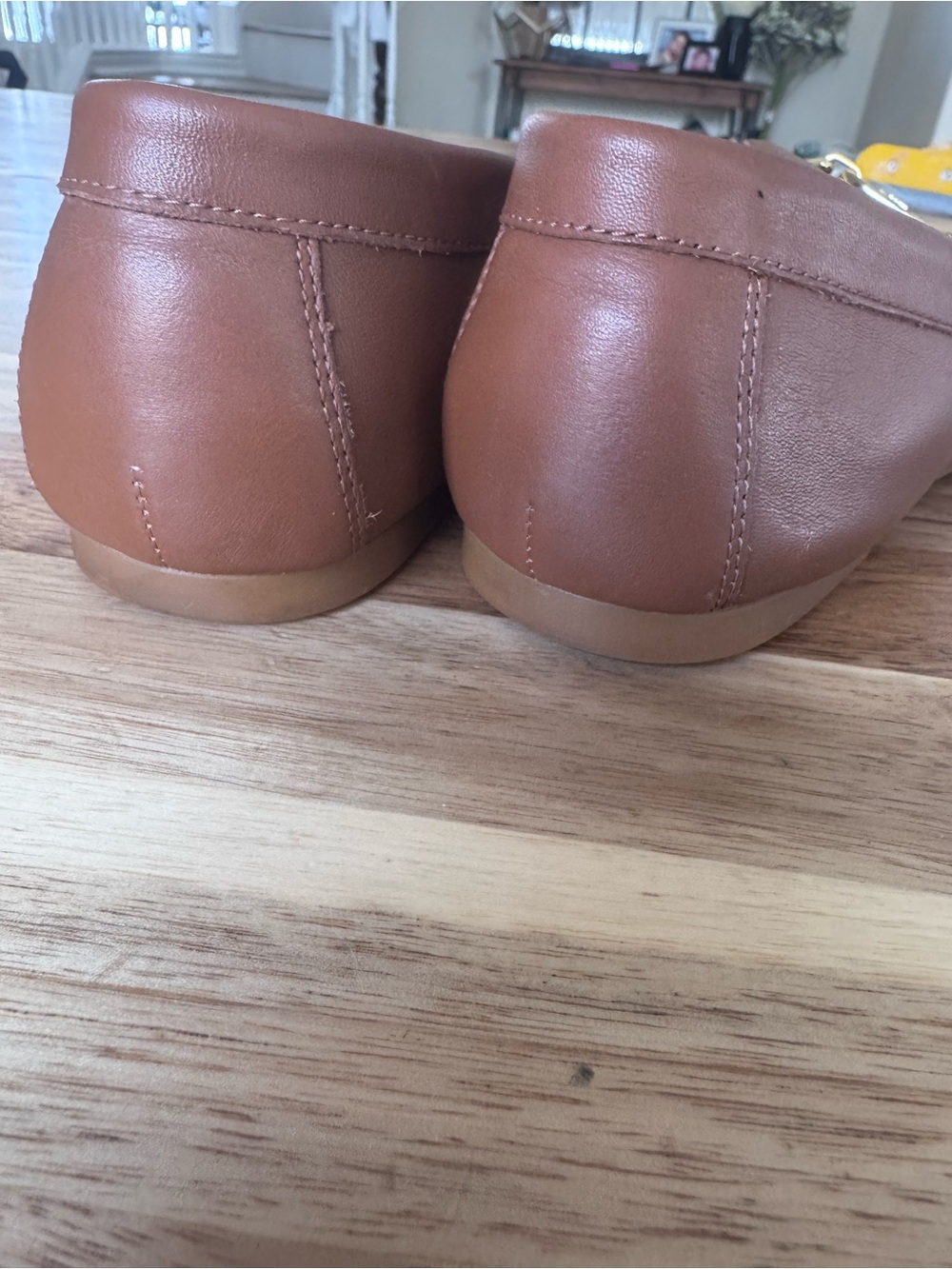 Ralph Lauren Brown Leather Slip-On Loafers with Gold Logo women’s size 10 - Picture 6 of 9